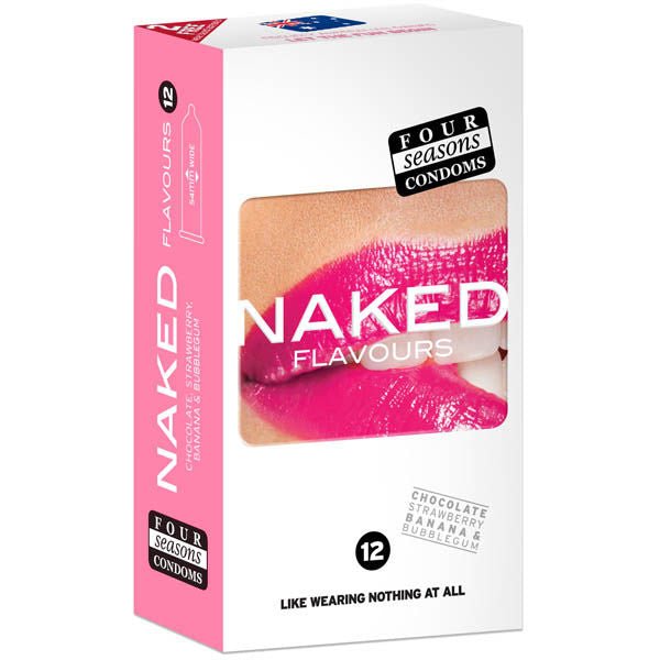 Four seasons - naked flavours - 12 pack condoms -  box front view | Flirtybay.com.au